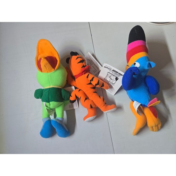 Kelloggs Breakfast Bunch Toucan Sam Tony the Tiger Dig Em Frogs Plush Toys - Picture 7 of 8